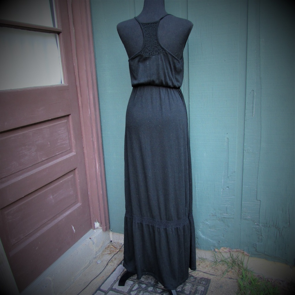 Mossimo Black Maxi Dress with Lace Detailing